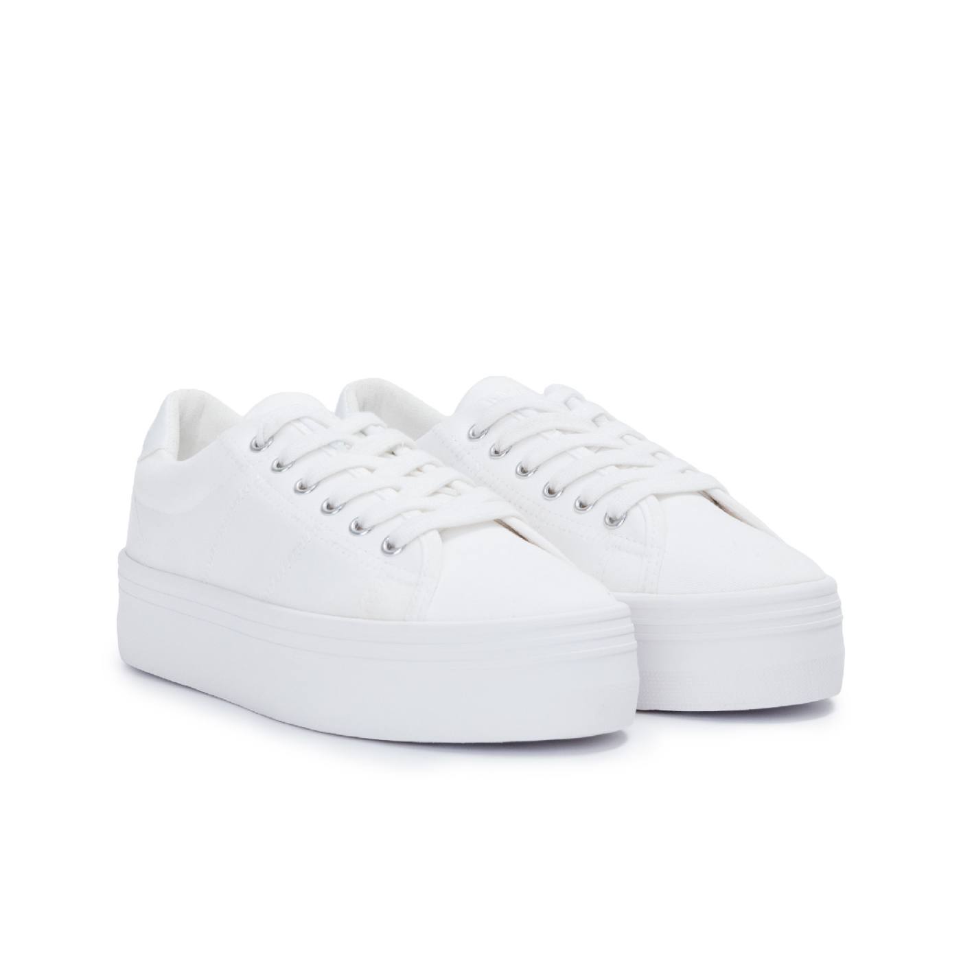 SNEAKER PLATO M - TELA - BIANCO